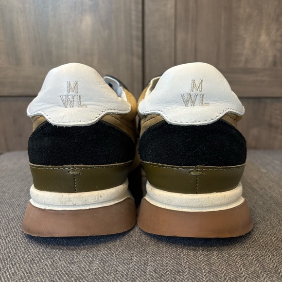 Madewell Kickoff Trainer Sneakers size 10 Suede and Leather Black and Camel Tan - Picture 7 of 12